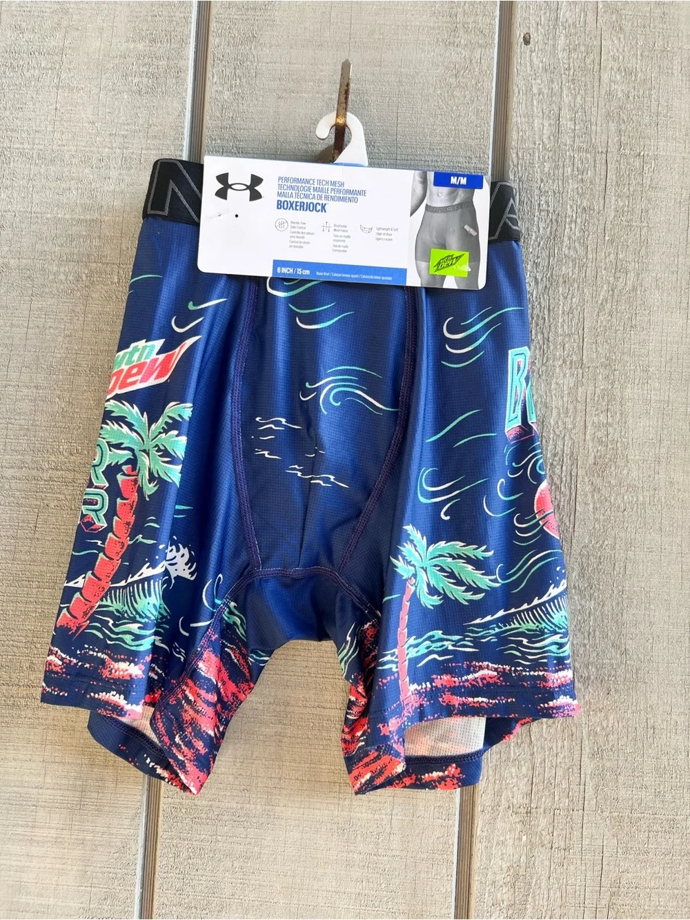 Under Armour Performance TechMesh BoxerJock Mountain Dew Size Medium NEW